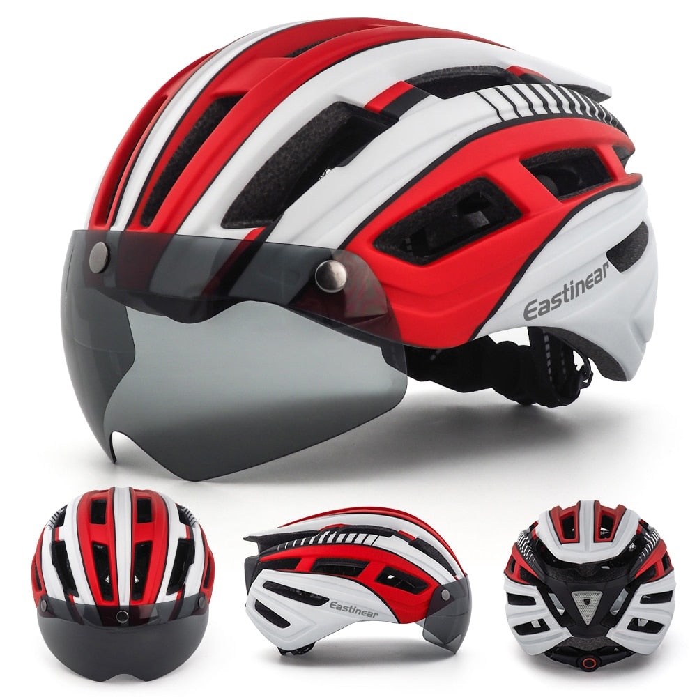 Bike Helmet With Magnetic Goggles Sun Visor